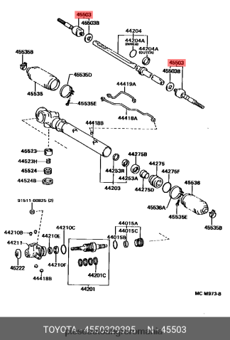 2N668F349 Piese Auto Cluj | capăt bară de legătură 45503-29395 subansamblu capăt de cremalieră de direcție DAIHATSU